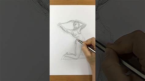 Naked Fitness Model Poses Pencildrawing Figuredrawing Shorts Youtube