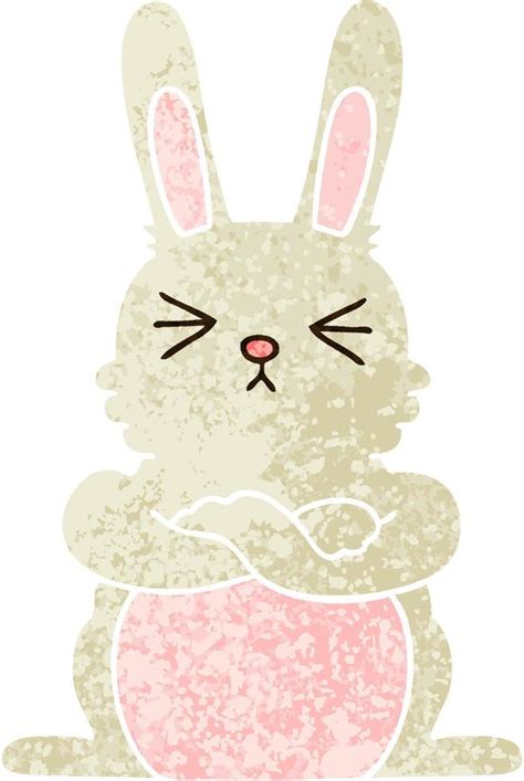 Quirky Retro Illustration Style Cartoon Rabbit Vector Art At