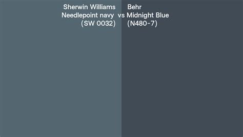 Sherwin Williams Needlepoint Navy Sw 0032 Vs Behr Midnight Blue N480