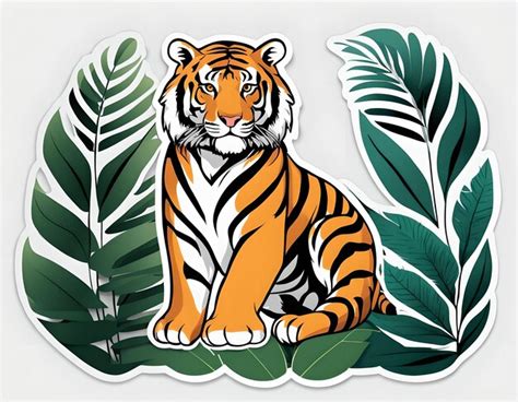 Premium Photo Tiger In The Jungle Sticker Design