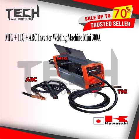 Kawasaki Mini Inverter Welding Machine 300A 3in1 TIG MIG ARC Shopee