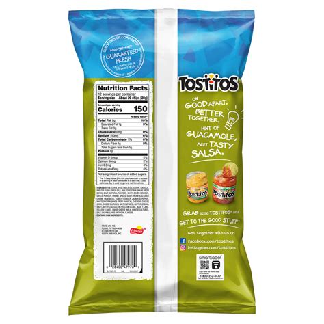 Tostitos Hint Of Guacamole Bite Size Rounds Tortilla Chips Oz