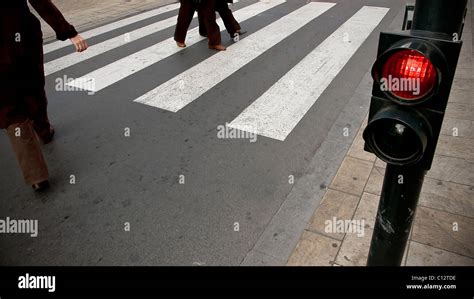 Red Light On Pedestrian Crossing Stock Photos And Red Light On Pedestrian