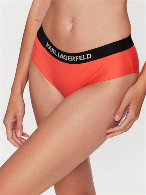 KARL LAGERFELD Dół od bikini Logo 230W2214 Pomarańczowy Modivo pl