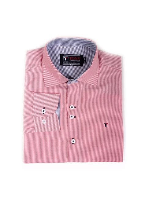 Camisa Social Masculina Slim Listrada Tony Menswear