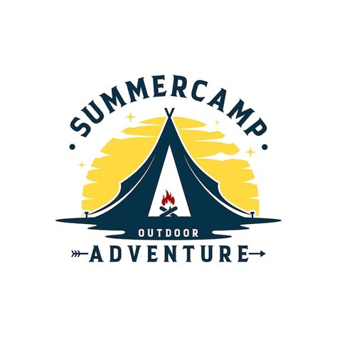 Premium Vector Vintage Summer Camp Logo Template