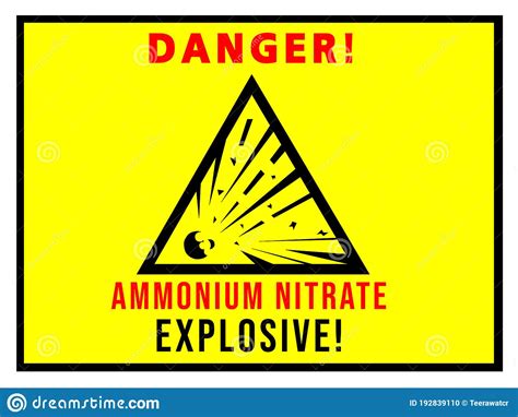 Ammonium Nitrate Danger Warning Sign Stock Illustration Illustration