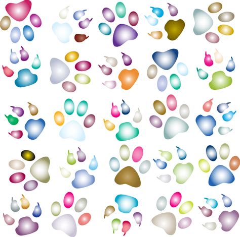 Colorful Paw Prints Background