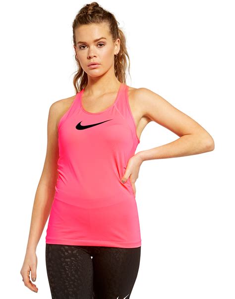 Nike Womens Pro Mesh Tank Pink Life Style Sports