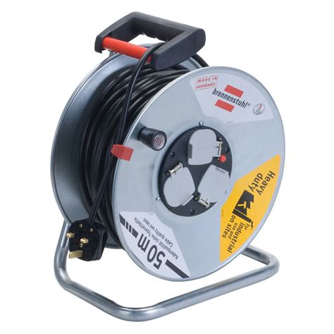 Brennenstuhl H05VV-F 3G1,5 50m Steel Cable Reel 240V Triple Skt | Rapid ...