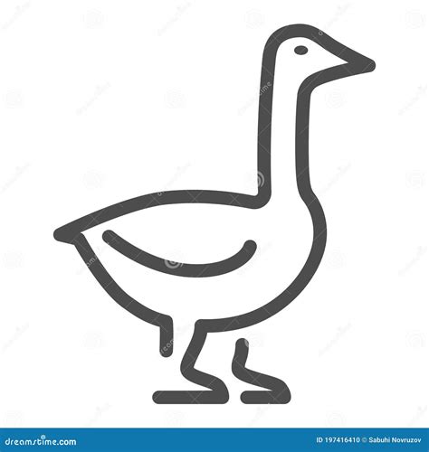 Goose Line Drawing Minimalistic Style For Logo Icons Emblems