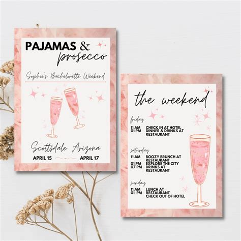 Pjs And Prosecco Themed Bachelorette Invitation Email Etsy