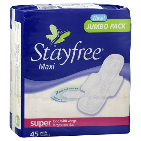 Stayfree Maxi Pads Super 48 Count Box Health And Wellness Women S Health Pads And Pantiliners