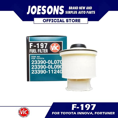 F 197 FUEL FILTER FOR TOYOTA INNOVA HILUX FORTUNER 2016 UP VIC