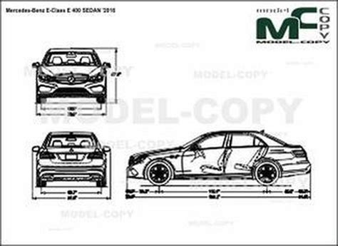 Mercedes Benz E Class E 400 Sedan 2016 2d Drawing Blueprints 38918 Model Copy World