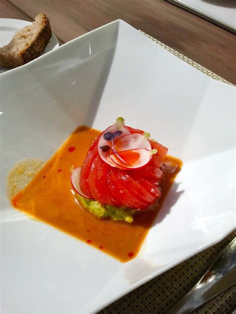 Yellowfin Tuna Ribbons With Avocado Spicy Radish And Ginger Marinade