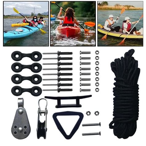 Bolehdeals Marine Kayak Canoe Anchor Trolley Kit With Trolley Line Rope