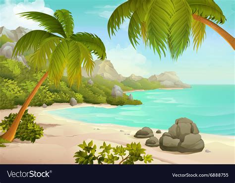 Tropical beach background Royalty Free Vector Image