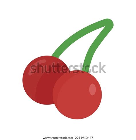 Cute Red Cherry Berries Vegetables Symbol Stock Vector Royalty Free