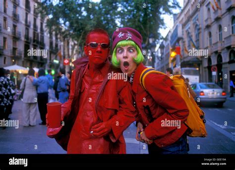 Human Statue Las Ramblas Barcelona Hi Res Stock Photography And Images