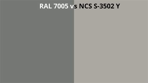 Ral 7005 Vs Ncs S 3502 Y Ral Colour Chart Uk