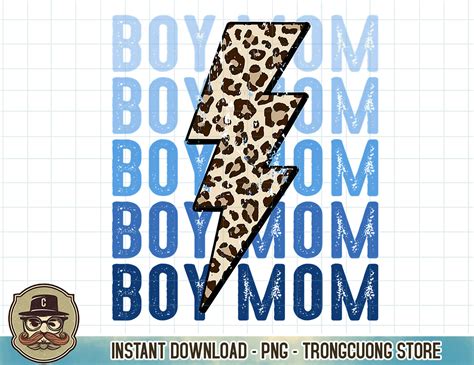 Retro Leopard Boy Mom Lightning Bolt Western Country Mama T Inspire