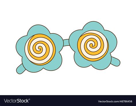 Flower Groovy Sunglasses Royalty Free Vector Image