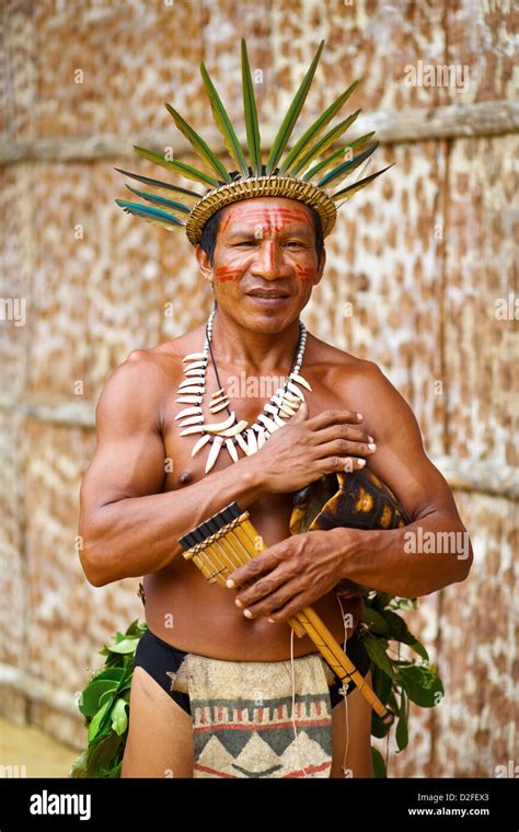 Portrait Of A Local Amazonian Indigenous Native Outside Of Manaus