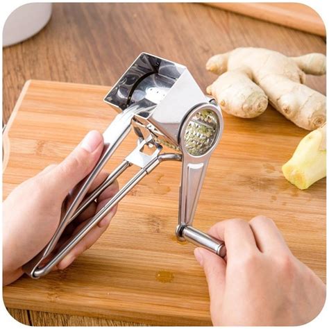 188 Stainless Steel Cheese Grater Rotary With Container Handheld