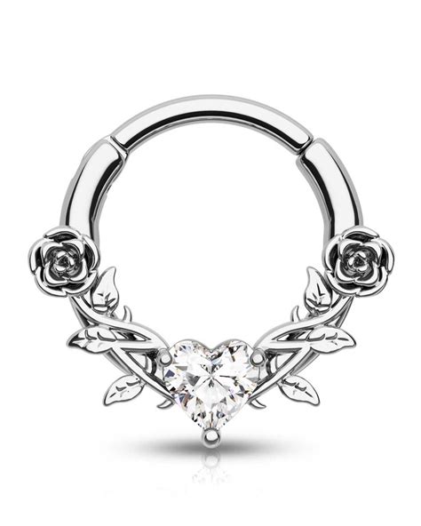 CM Crareesi Mania Rose Septum Ring 316L Surgical Steel Septum Piercing