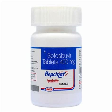 Hepcinat Sofosbuvir 400 Mg Tablets 28 Tablets Packaging Type Bottle