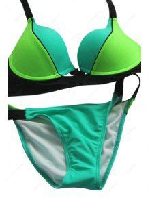 Spliced Color Block Halter Bikini Set In GREEN ZAFUL 2024