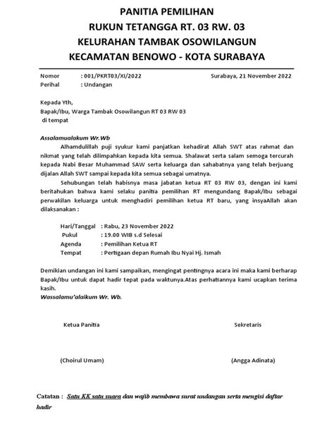 surat undangan pemilihan ketua rt
