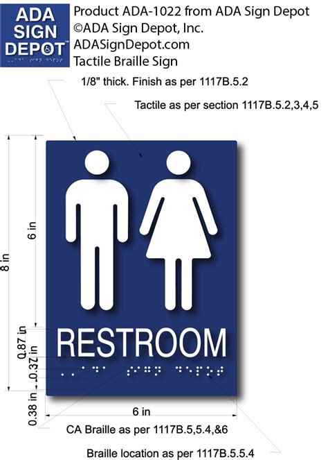 Ada Compliant Unisex Restroom Sign With Symbols And Braille Ada Sign Depot