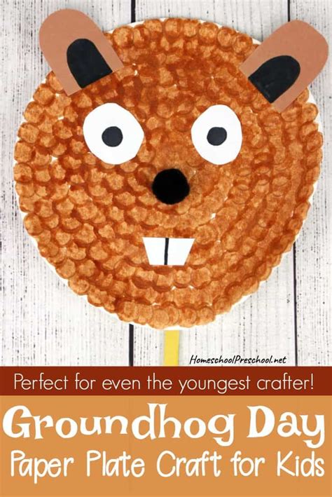 Easy Paper Plate Groundhog Day Craft For Preschoolers Groundhog Day