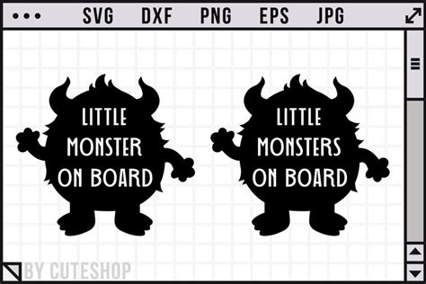 Little monster on board | Baby on board | Car decal SVG