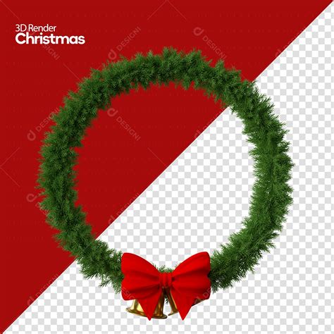 Elemento 3D Guirlanda De Natal Para Composição PSD download Designi