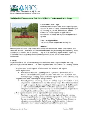 Fillable Online Soil Quality Enhancement Activity SQL02Continuous