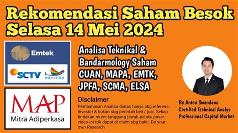 Rekomendasi Saham Besok Selasa 14 Mei 2024 Analisa Teknikal Saham CUAN