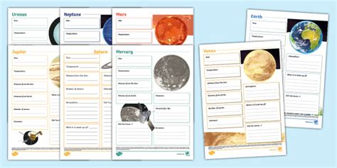 Planet Fact File Templates Pack Profesor Hizo Twinkl