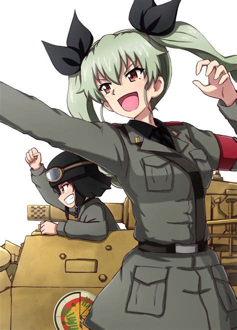 Anchovy And Pepperoni Girls Und Panzer Drawn By Omachi Slabco