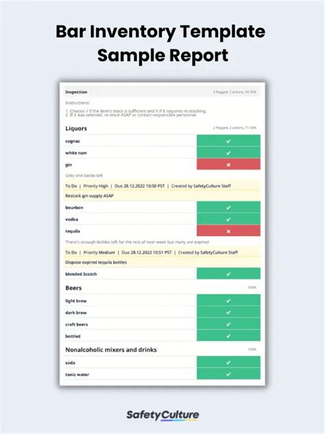 Bar Inventory Template | Download Free PDF | SafetyCulture