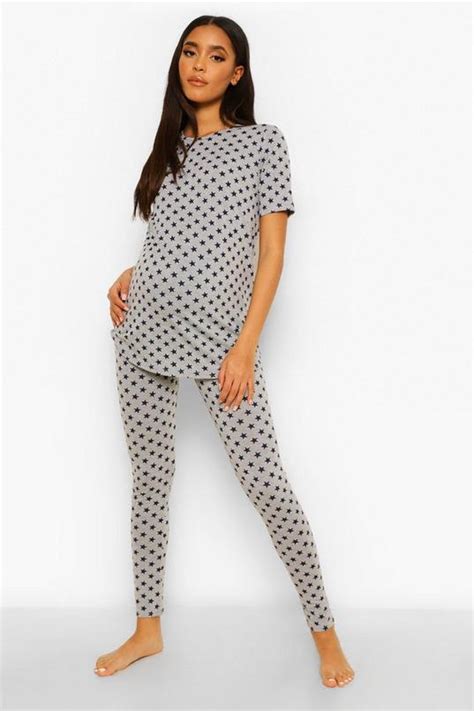 Maternity Star Print Pajama Set Boohoo