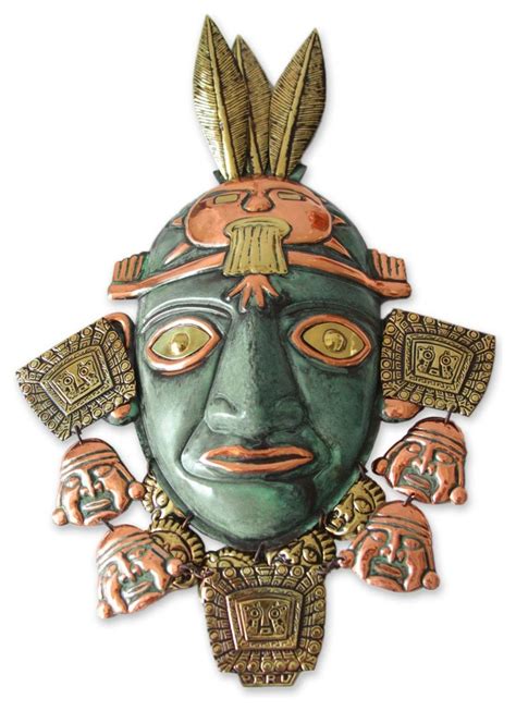 Inca Warrior Copper and Bronze Mask - Southwestern - Decorative Objects And Figurines - by ...