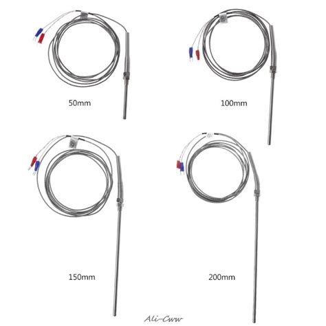 K type Thermocouple Stainless Steel probe Thermocouple 100mm 200mm 2m ...