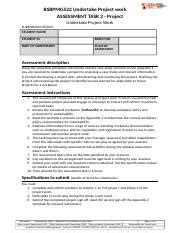 BSBPMG522 Assessment Task 2 Project 2 Docx BSBPMG522 Undertake