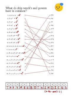 Indices Index Laws Fun Puzzle By Sabira Tpt