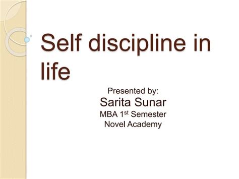 discipline  life pptx