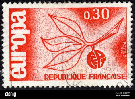 TIMBRE OBLITÉRÉ EUROPA RÉPUBLIQUE FRANÇAISE POSTES 1965 0 30 Stock