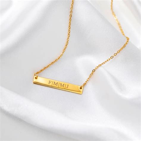 Graveerbare Ketting Ketting Met Graveerbare Bar Goud Finaste